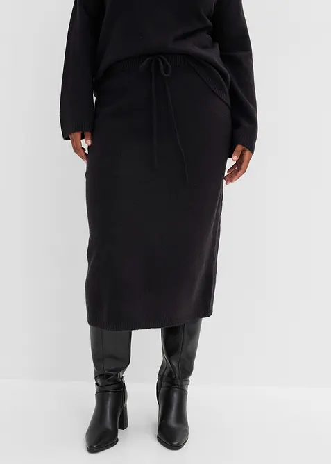 Strickrock in schwarz von vorne - bonprix