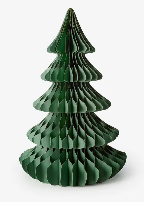 Großer Deko-Papier-Weihnachtsbaum in grün von vorne - bonprix