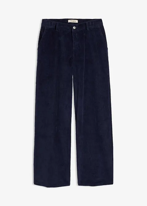 Cordhose aus elastischem Baumwoll-Mix in blau von vorne - bonprix