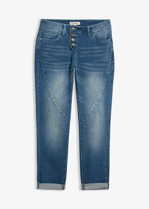 Boyfriend-Jeans in blau von vorne - bonprix