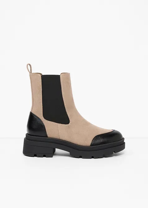 Chelsea-Boots mit Profilsohle in braun - bonprix