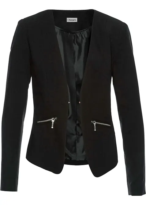 Kurzblazer in schwarz von vorne - bonprix