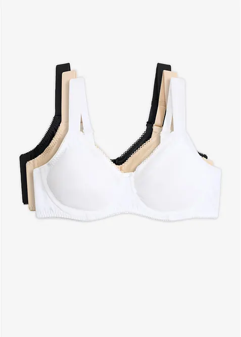Minimizer T-Shirt BH mit gepolsterten Trägern (3er Pack) in beige von vorne - bonprix