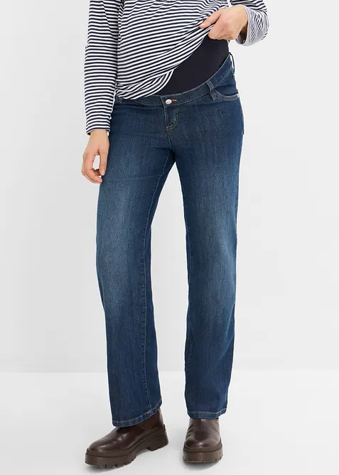 Umstandsjeans mit Bio-Baumwolle, Loose Fit in blau von vorne - bonprix