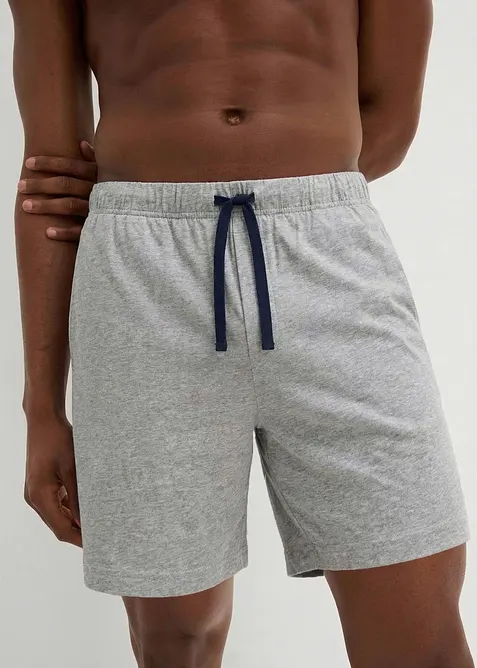 Kurze Pyjamahose (3er Pack) in blau von vorne - bonprix