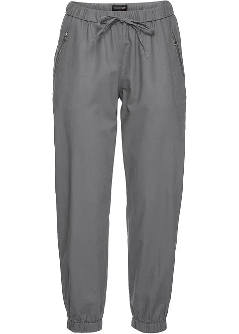 7/8 Leinenhose in grau von vorne - bonprix