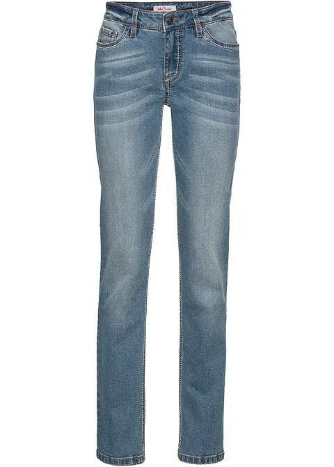 Stretch-Jeans, Straight in blau von vorne - bonprix