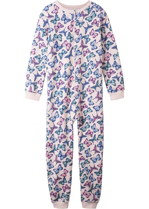 Schlafoverall mit Bio-Baumwolle in rosa von vorne - bonprix