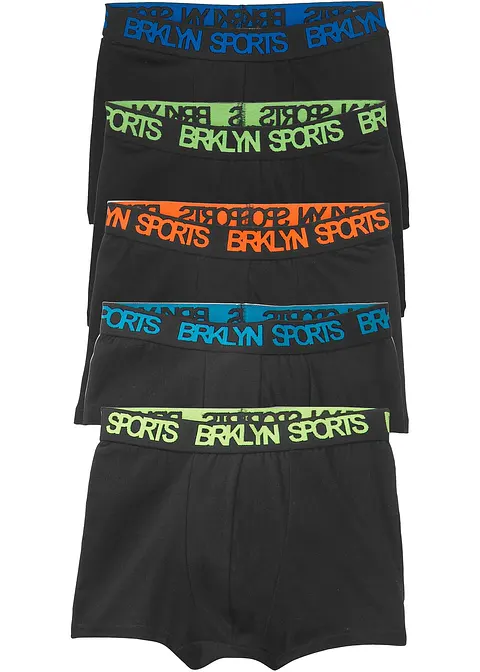 Boxershorts (5er-Pack) in schwarz von vorne - bonprix