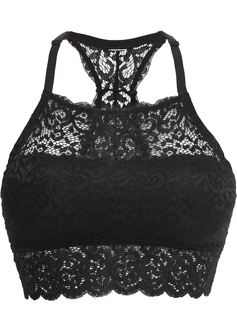Racerback Bustier in schwarz von vorne - bonprix