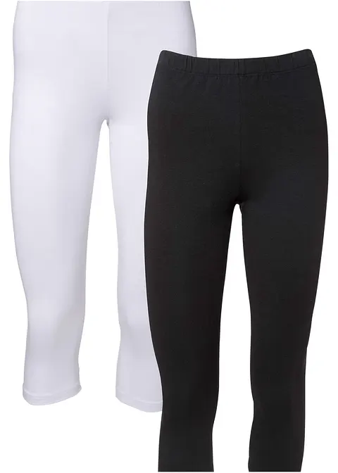 Capri-Leggings (2er-Pack) in weiß - bonprix