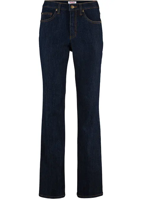 Straight Jeans High Waist, Stretch in blau von vorne - bonprix