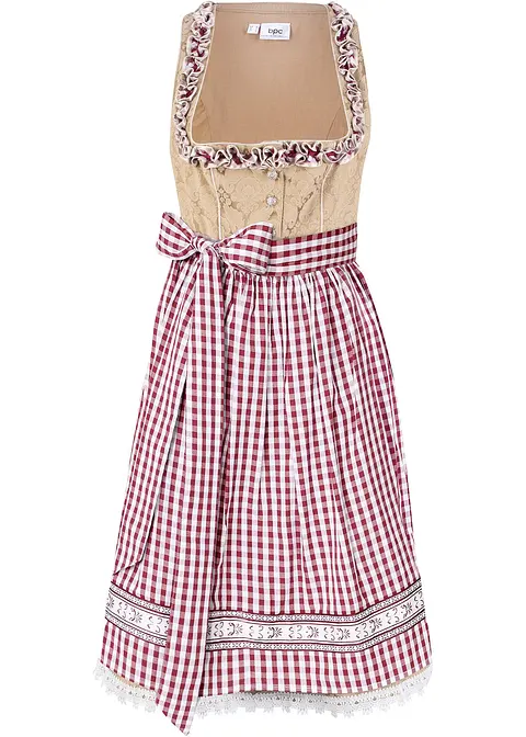 Dirndl mit Schürze, knieumspielend (2-tlg. Set) von vorne - bonprix