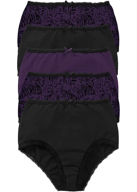 Taillenslip (5er Pack) in schwarz - bonprix