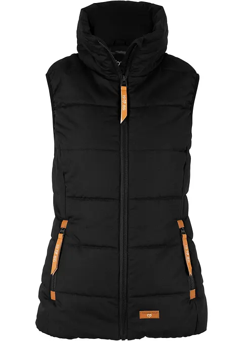 Outdoor-Weste mit Stehkragen in schwarz von vorne - bonprix