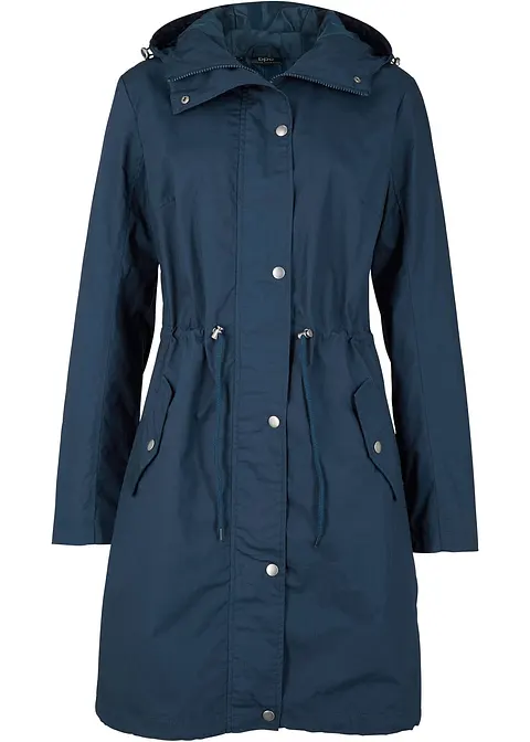 Parka mit Kapuze in blau von vorne - bonprix