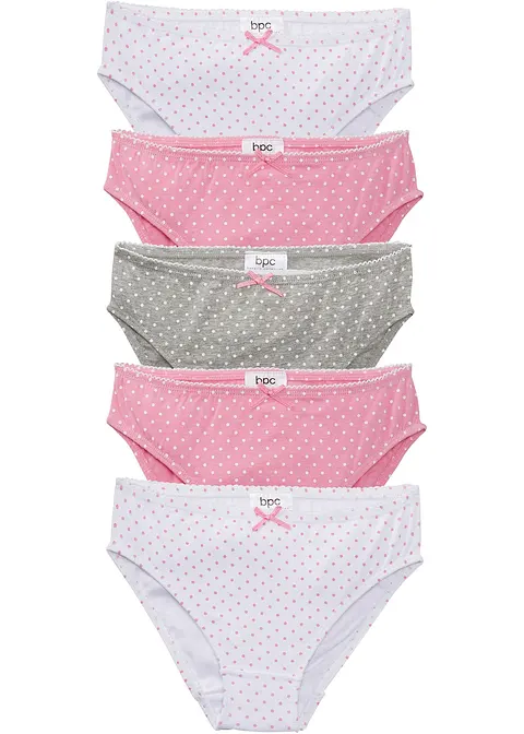 Mädchen Slip (5er Pack) in rosa von vorne - bonprix