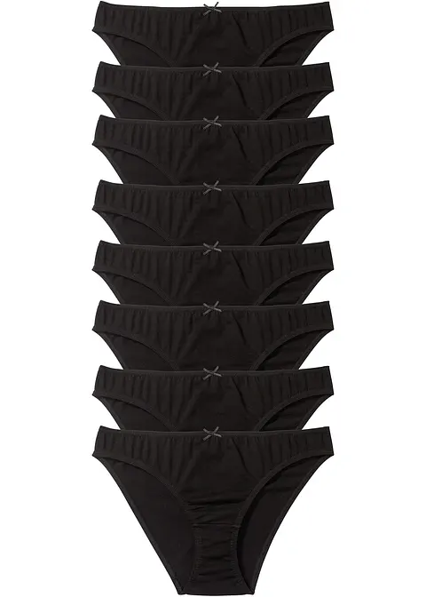 Slip (8er Pack) in schwarz von vorne - bonprix