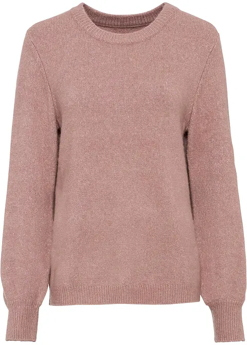 Pullover mit Ballonärmeln in rosa von vorne - bonprix