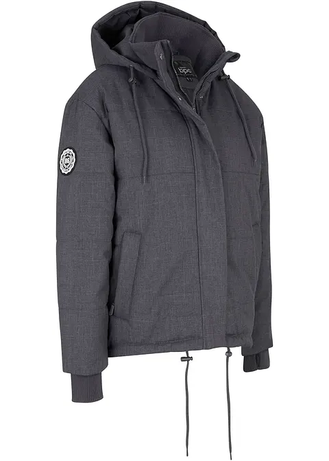 wasserabweisende Outdoor-Steppjacke, Oversized in grau von vorne - bonprix