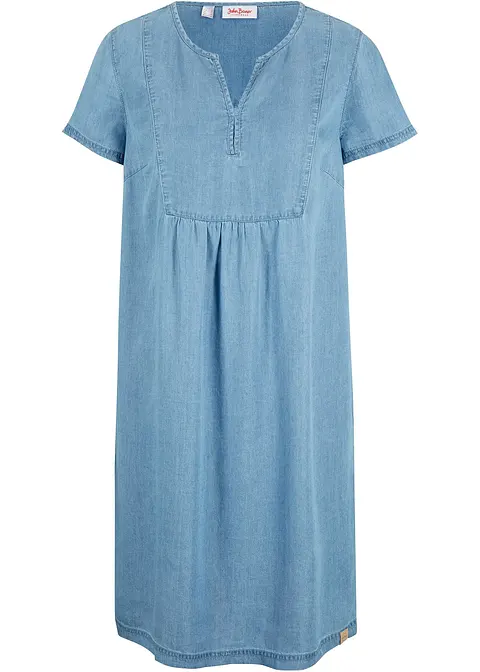 Kleid aus TENCEL™ Lyocell in blau von vorne - bonprix