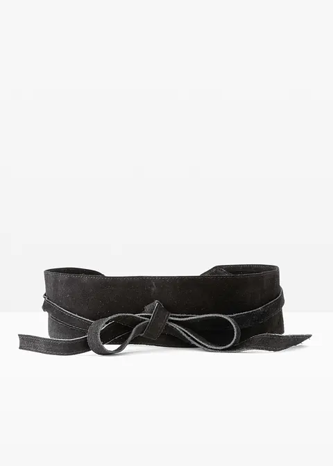 Lederbindegürtel in schwarz - bonprix