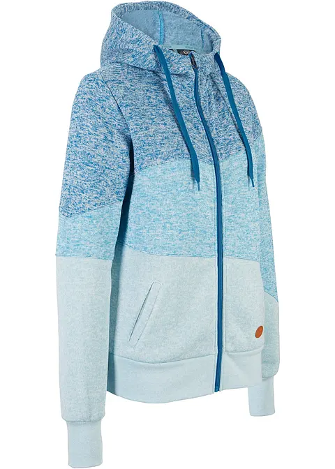Sweatjacke in blau von vorne - bonprix