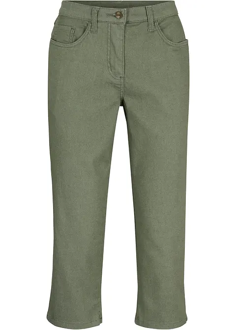 Straight Jeans, Mid Waist, Bequembund in grün von vorne - bonprix
