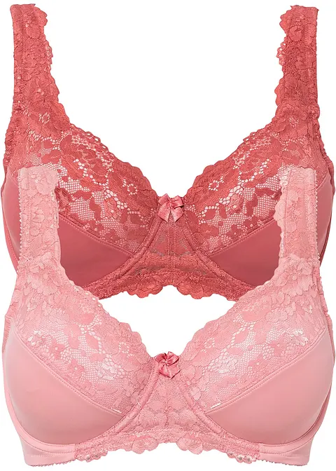 Minimizer BH mit Bügel (2er Pack) in rosa von vorne - bonprix