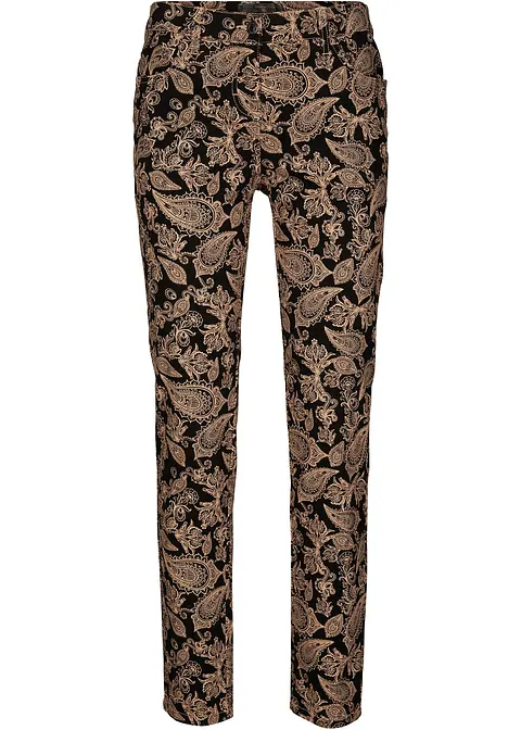 Stretch-Hose bedruckt in schwarz von vorne - bonprix