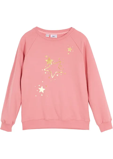 Sweatshirt aus reiner Baumwolle in rosa von vorne - bonprix