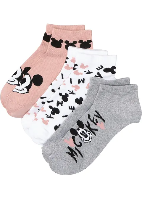 Kurzsocken Mickey Mouse (3er Pack) in grau von vorne - Disney