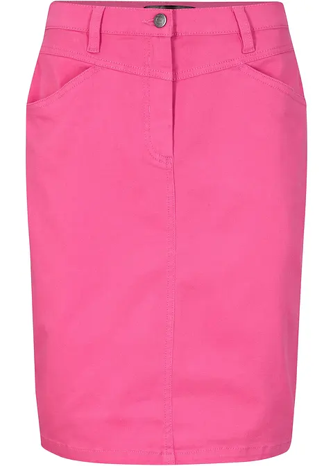 Jeansrock in pink von vorne - bonprix