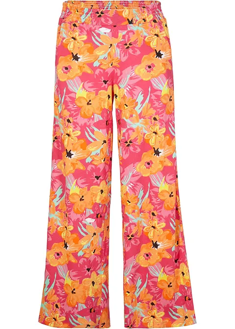 Jersey-Palazzohose aus softem Viskose-Mix in pink von vorne - bonprix