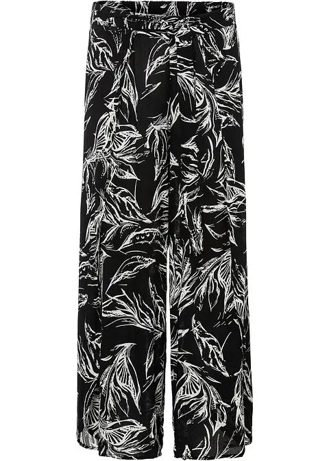 Bedruckte Hose in schwarz von vorne - bonprix