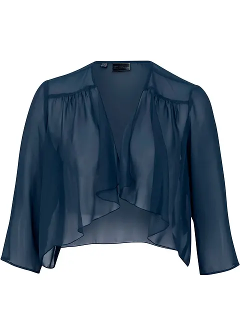 Bolero aus feinem Chiffon in blau von vorne - bonprix