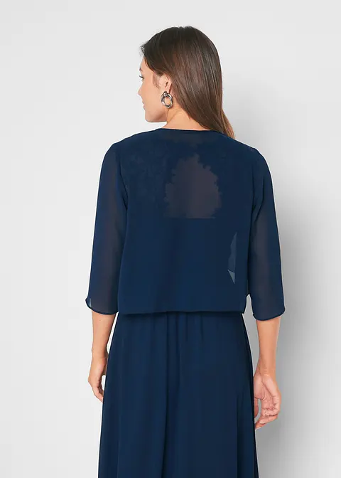 Vielseitig kombinierbarer Bolero aus Chiffon blau bonprix