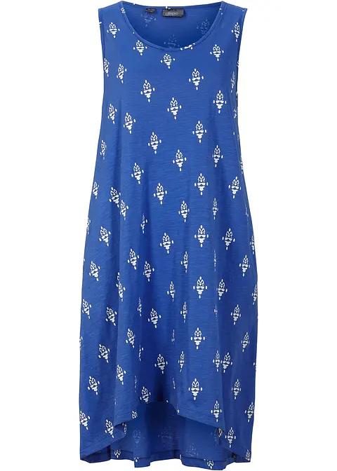 Hänger-Kleid aus Bio-Baumwolle in blau von vorne - bonprix