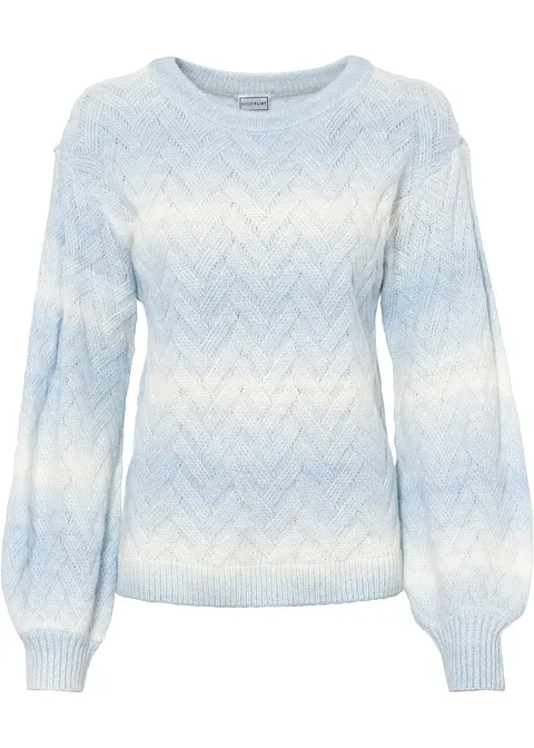 Boxy-Pullover in blau von vorne - bonprix