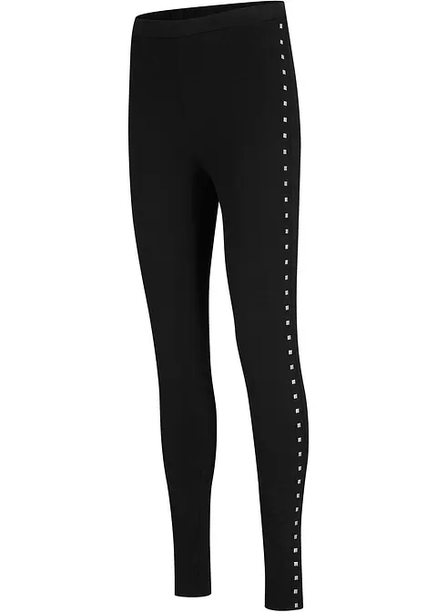 Leggings mit Nieten in schwarz von vorne - bonprix