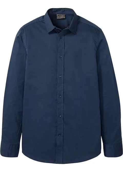 Business-Hemd mit Stretch, Slim Fit in blau von vorne - bonprix
