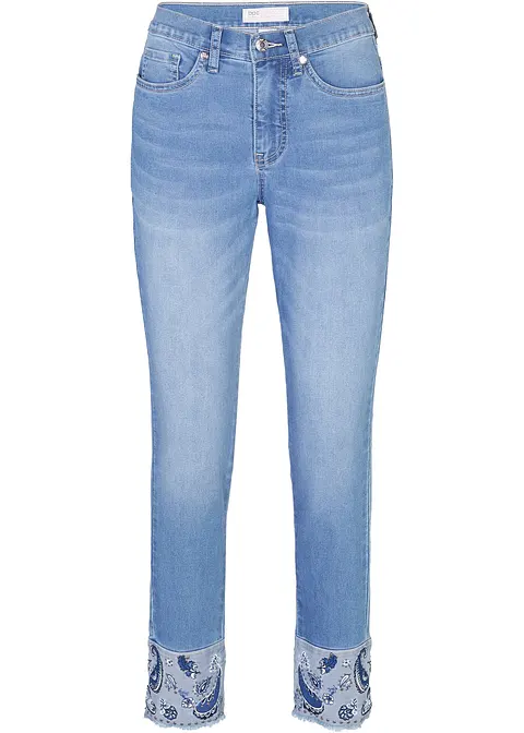 Slim Jeans Mid Waist, Stretch in blau von vorne - bonprix