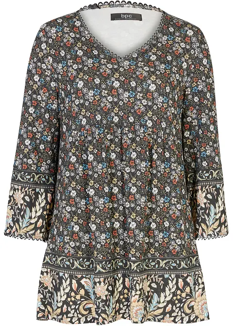 Shirt-Tunika in schwarz von vorne - bonprix