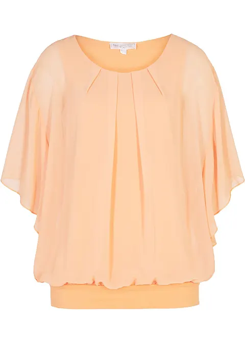 Chiffon Tunika mit Untertop in orange von vorne - bonprix