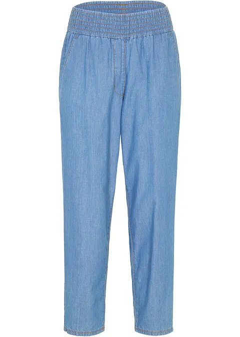 Mom-Jeans High Waist, Bio-Baumwolle in blau von vorne - bonprix