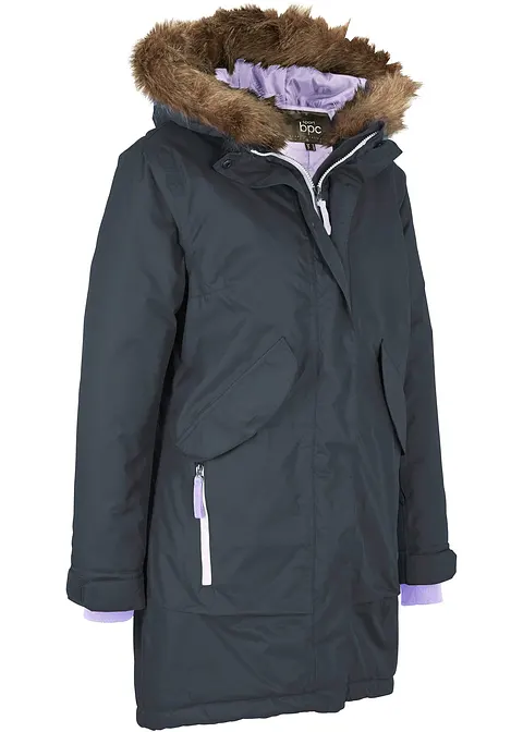 wasserdichter Funktions-Outdoormantel in schwarz von vorne - bonprix