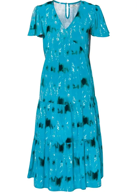 Midikleid aus Viskose in blau von vorne - bonprix