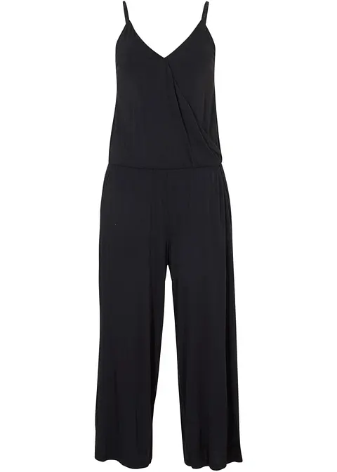 Jersey-Jumpsuit in schwarz von vorne - bpc bonprix collection