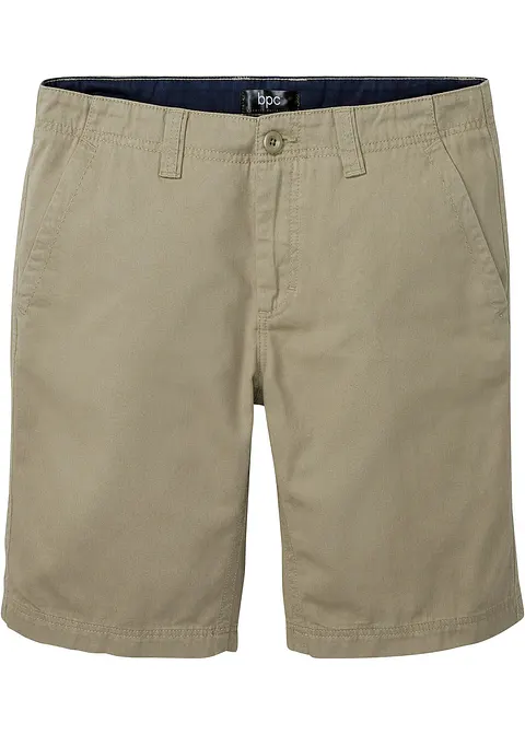 Chino-Bermuda aus reiner Baumwolle, Regular Fit in beige von vorne - bonprix