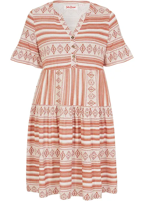 Shirtkleid aus fließendem Viskose-Mix in weiß von vorne - bonprix
